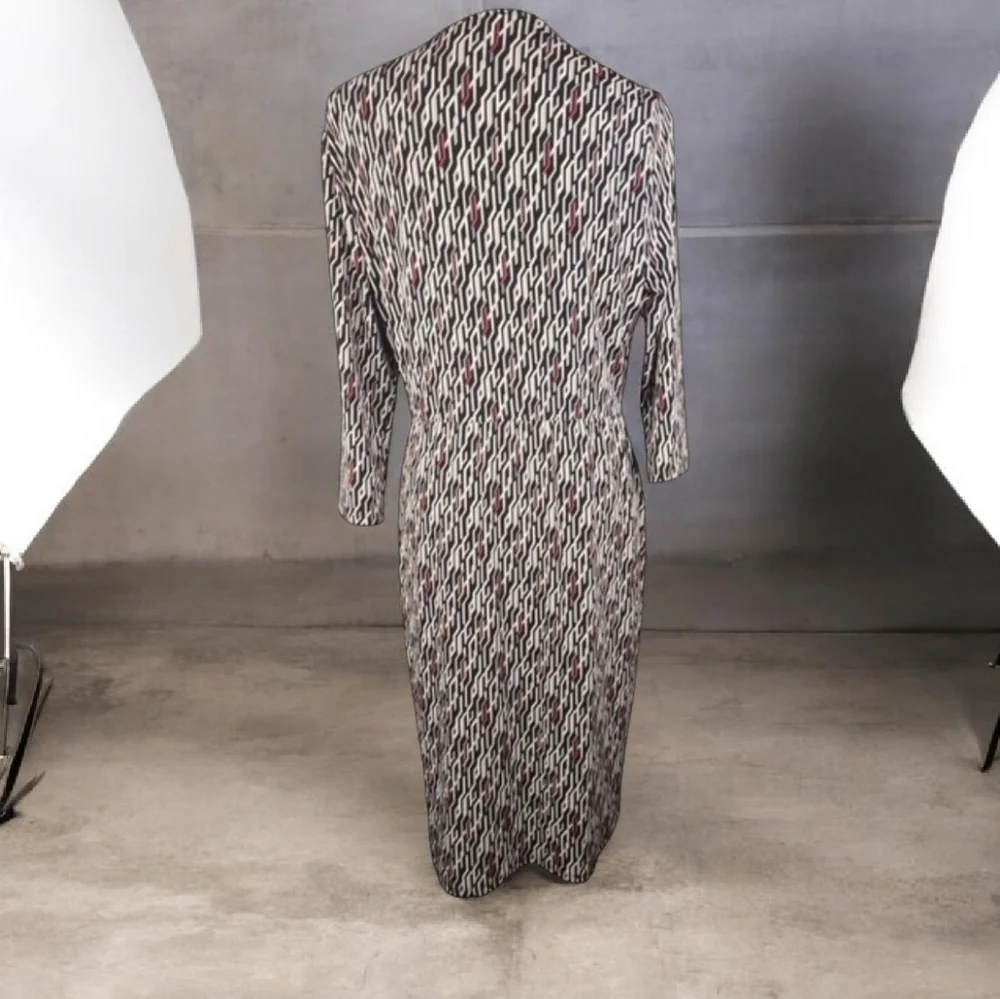 White House Black Market Mock Wrap Mini Geometric Print Dress Womens Size Medium